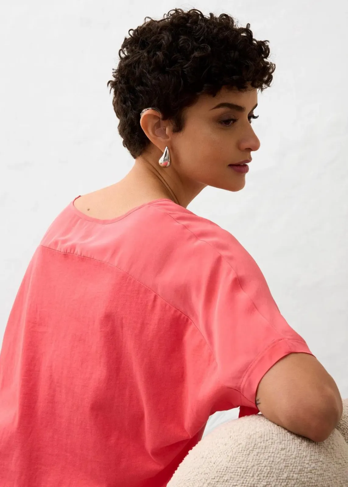 bonprix Premium|Shirts & Tops^Shirt mit Seidenanteil und Webeinsatz paradiespink