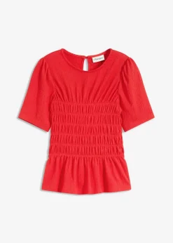 bonprix Nachhaltigere Materialien|Shirts & Tops^Shirt mit Smok erdbeere