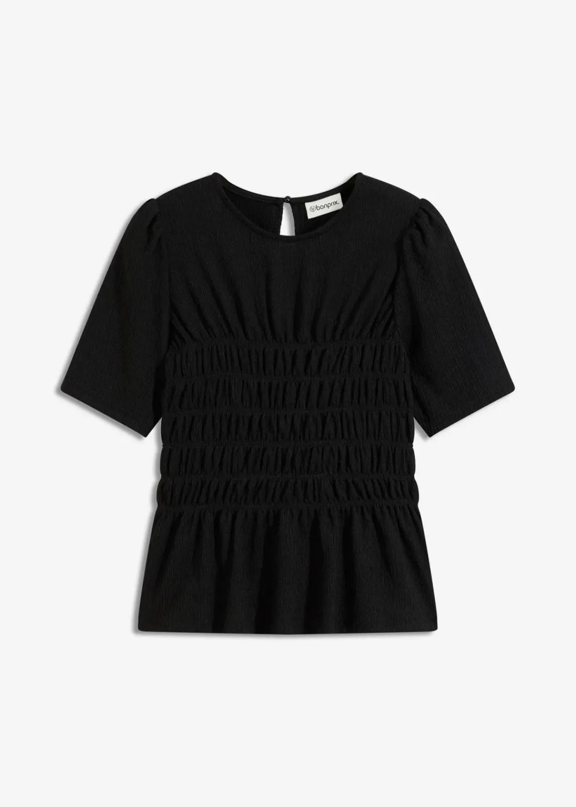 bonprix Shirts & Tops|Nachhaltigere Materialien^Shirt mit Smok schwarz
