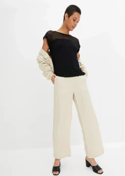 bonprix Nachhaltigere Materialien|Shirts & Tops^Shirt mit Spitze schwarz