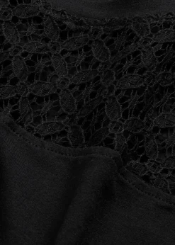 bonprix Nachhaltigere Materialien|Shirts & Tops^Shirt mit Spitze schwarz