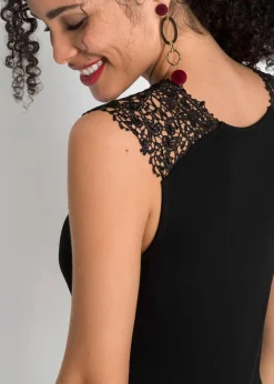 bonprix Nachhaltigere Materialien|Shirts & Tops^Shirt mit Spitze schwarz