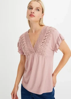 bonprix Shirts & Tops^Shirt mit Spitze rosenholz