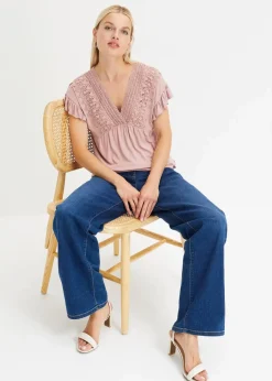bonprix Shirts & Tops^Shirt mit Spitze rosenholz