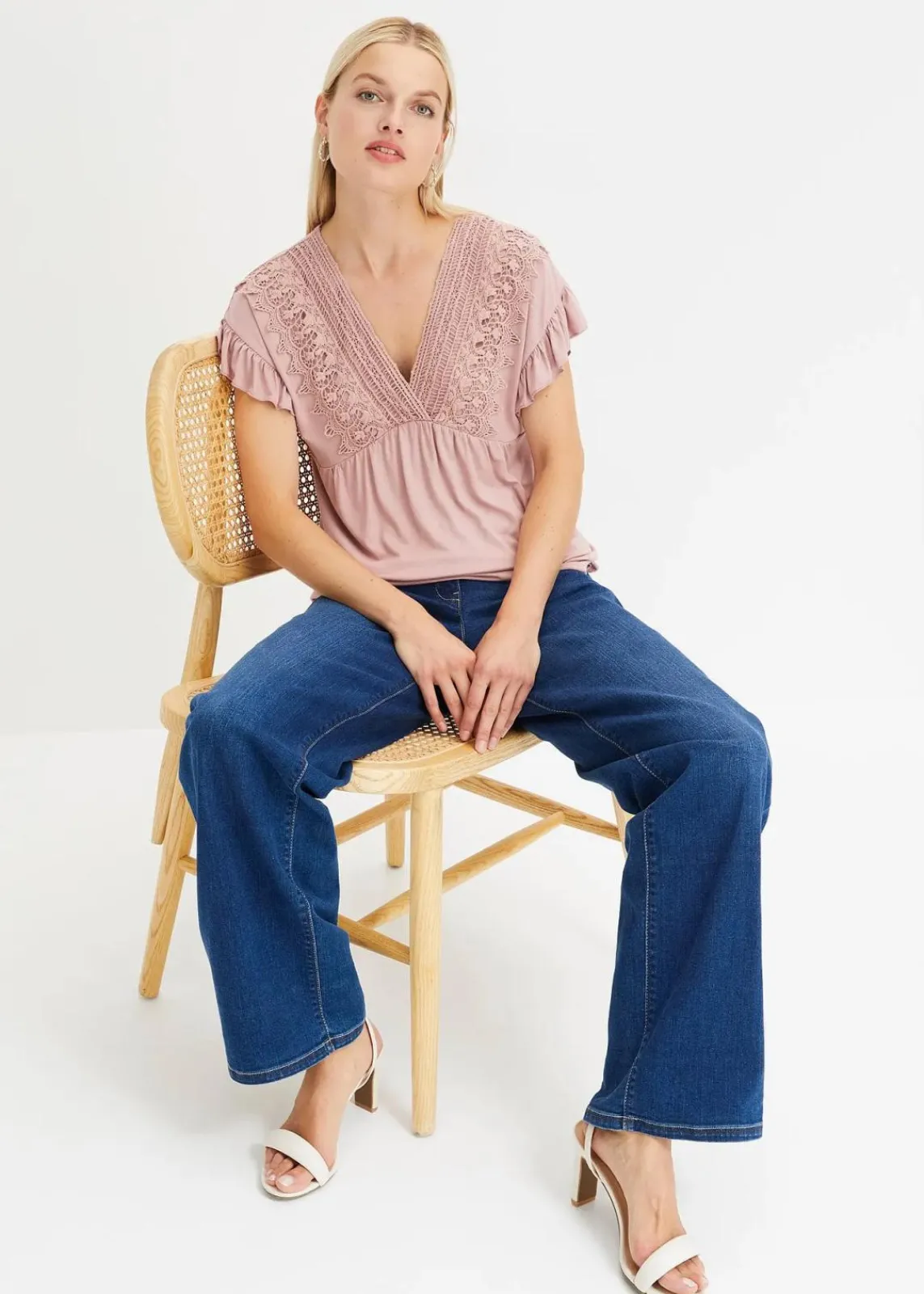 bonprix Shirts & Tops^Shirt mit Spitze rosenholz