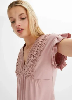 bonprix Shirts & Tops^Shirt mit Spitze rosenholz