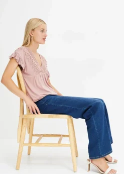 bonprix Shirts & Tops^Shirt mit Spitze rosenholz