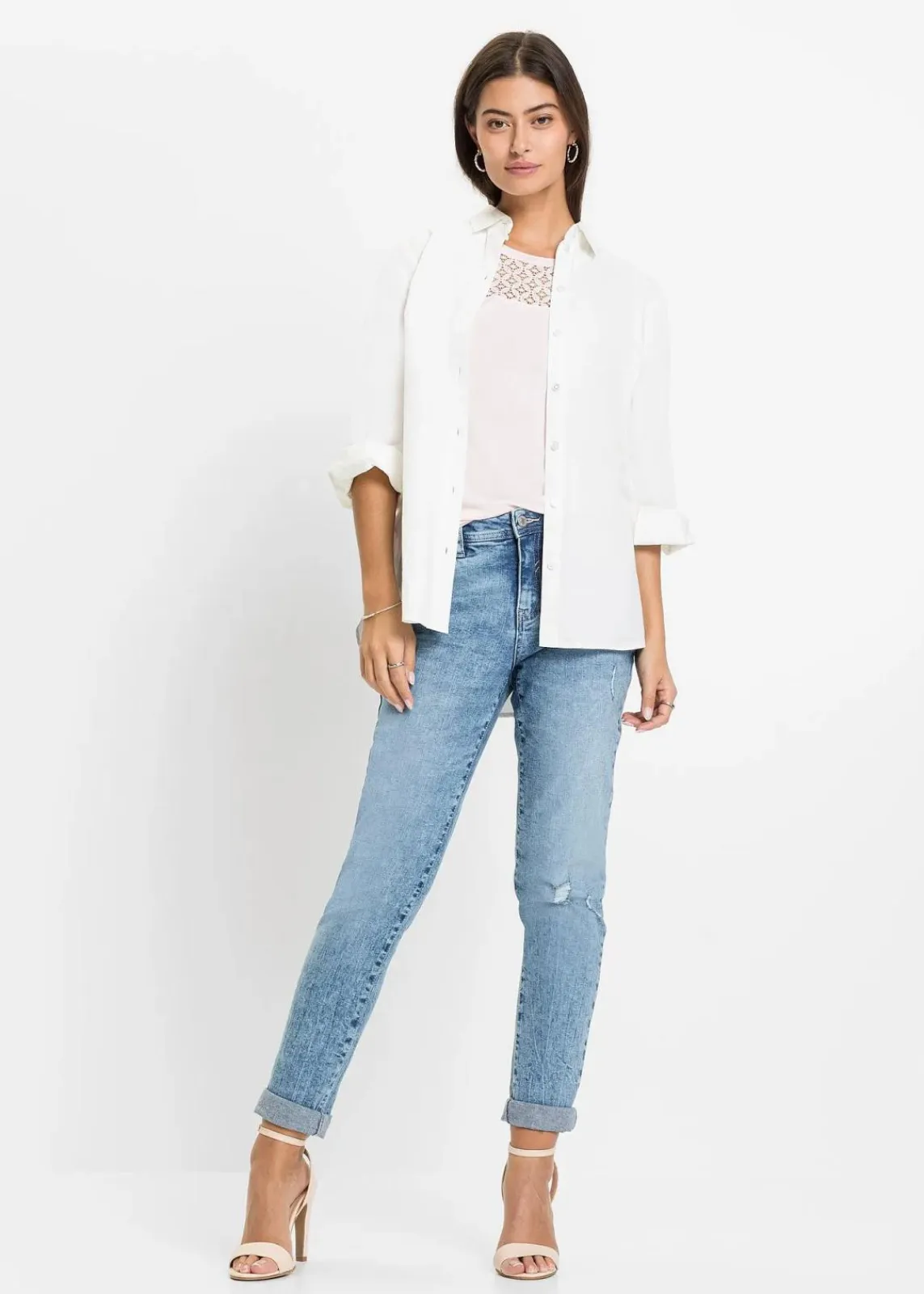 bonprix Shirts & Tops|Nachhaltigere Materialien^Shirt mit Spitze zartrosa