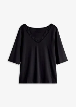 bonprix Shirts & Tops^Shirt mit Spitze schwarz