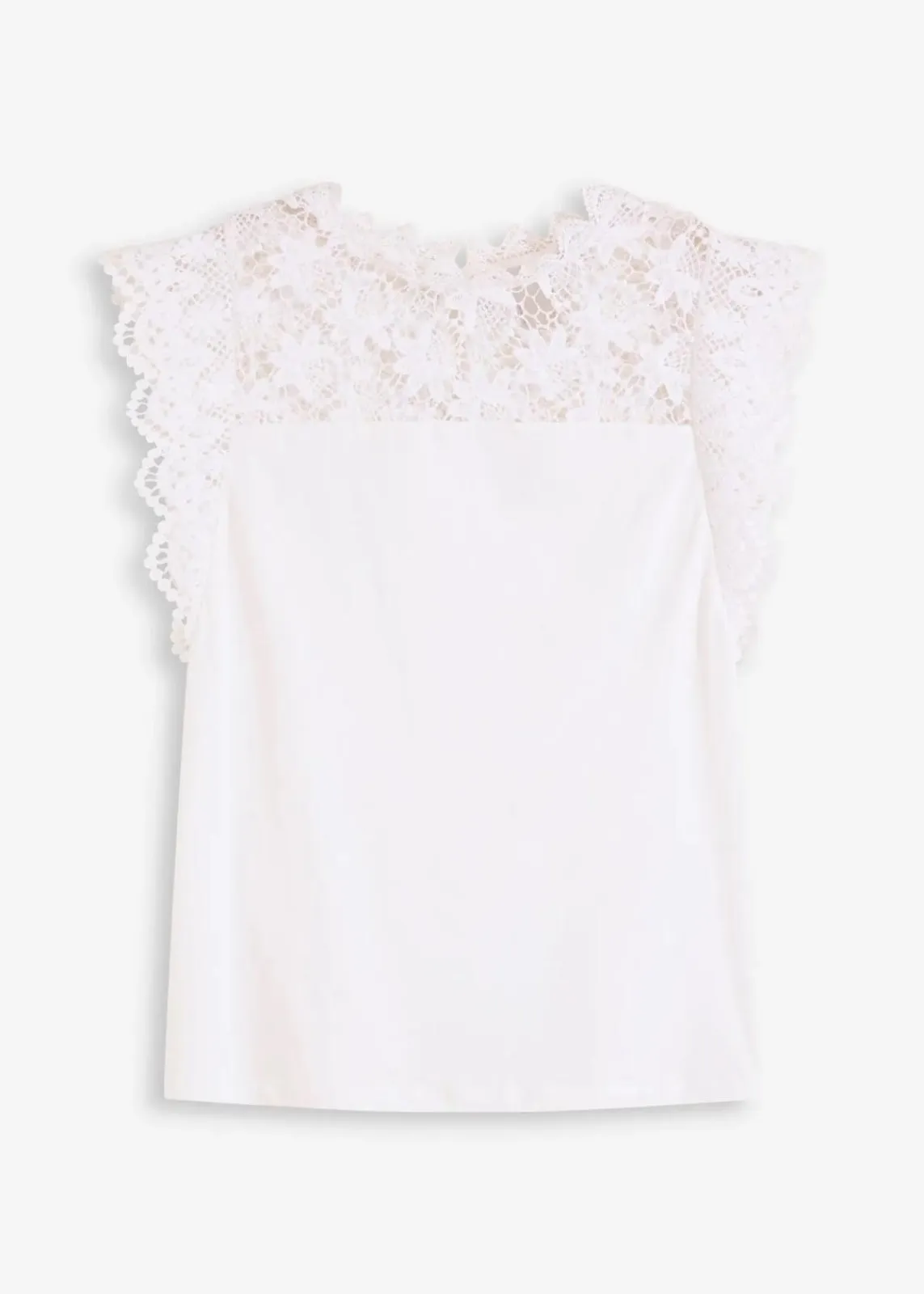 bonprix Shirts & Tops^Shirt mit Spitzeneinsatz weiß