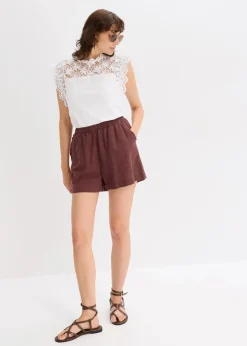 bonprix Shirts & Tops^Shirt mit Spitzeneinsatz weiß