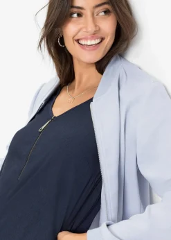 bonprix Shirts & Tops|Nachhaltigere Materialien^Shirt mit Spitzeneinsatz dunkelblau