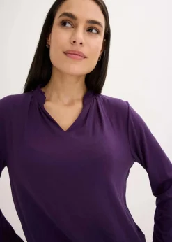 bonprix Shirts & Tops^Shirt mit Stehkragen dunkellila