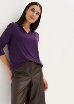 bonprix Shirts & Tops^Shirt mit Stehkragen dunkellila