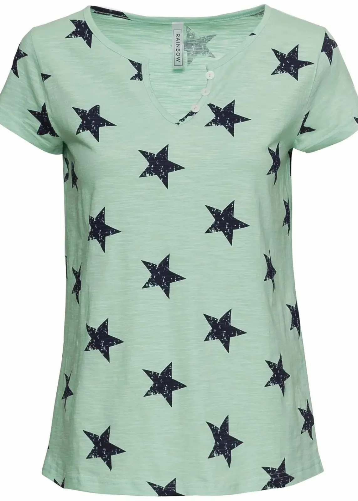 bonprix Shirts & Tops|Nachhaltigere Materialien^Shirt mit Sternen grün/dunkelblau bedruckt