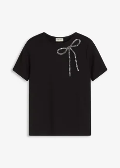 bonprix Shirts & Tops|Nachhaltigere Materialien^Shirt mit Strass-Applikation schwarz