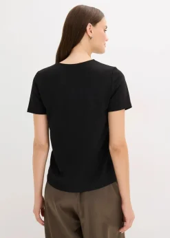 bonprix Shirts & Tops|Nachhaltigere Materialien^Shirt mit Strass-Applikation schwarz