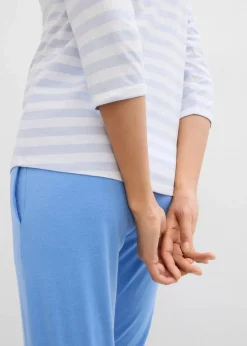 bonprix Shirts & Tops|Basics^Shirt mit U-Boot-Ausschnitt zartblau/weiß