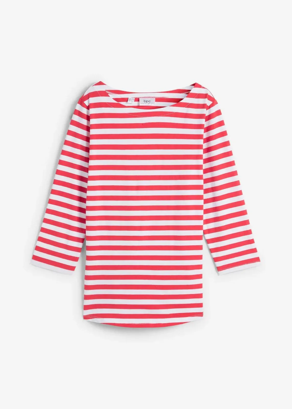 bonprix Bekleidung·Röcke|Basics^Shirt mit U-Boot-Ausschnitt rot/weiß gestreift