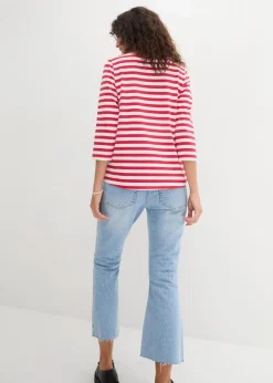bonprix Bekleidung·Röcke|Basics^Shirt mit U-Boot-Ausschnitt rot/weiß gestreift