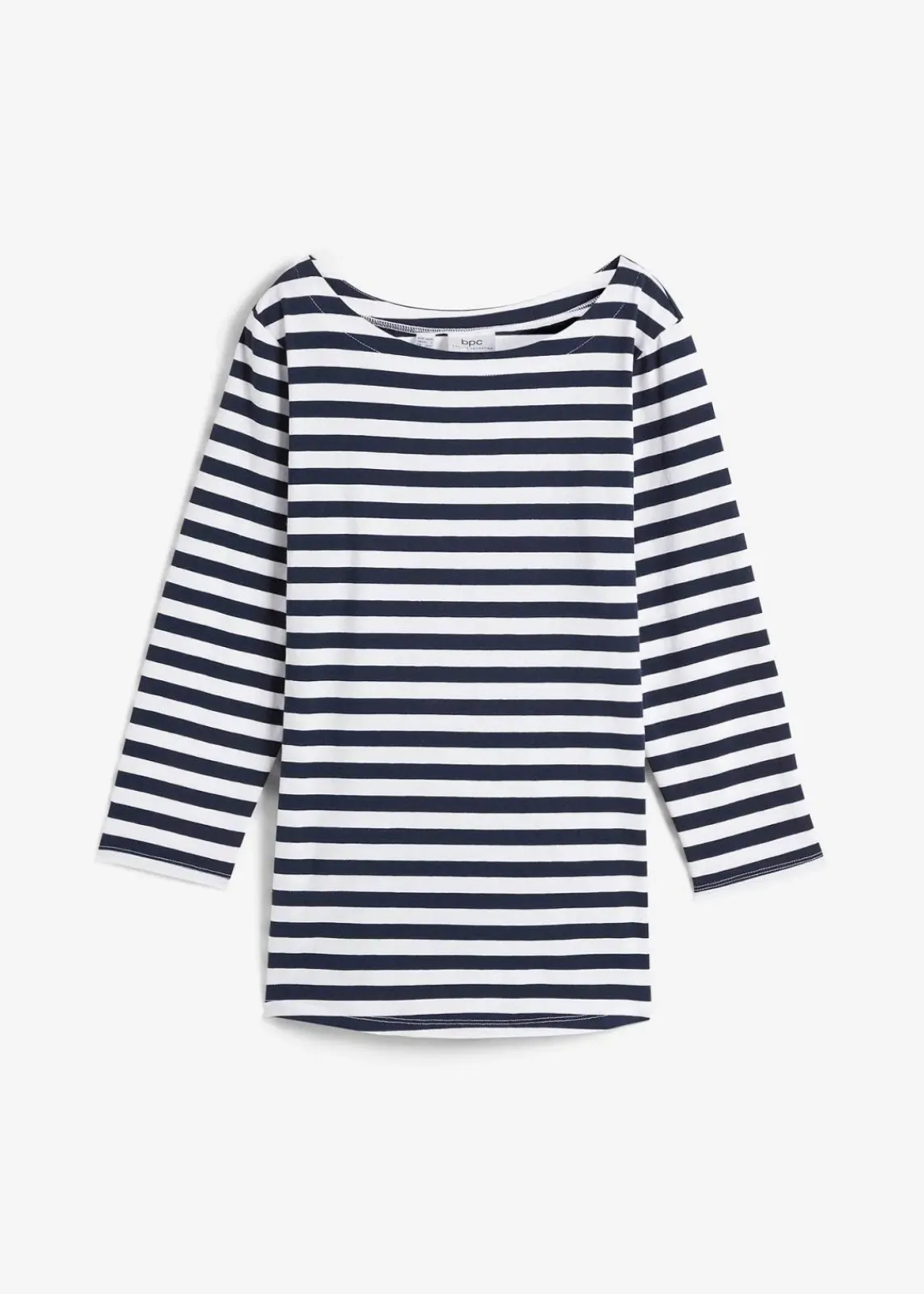 bonprix Shirts & Tops|Basics^Shirt mit U-Boot-Ausschnitt weiß/dunkelblau gestreift