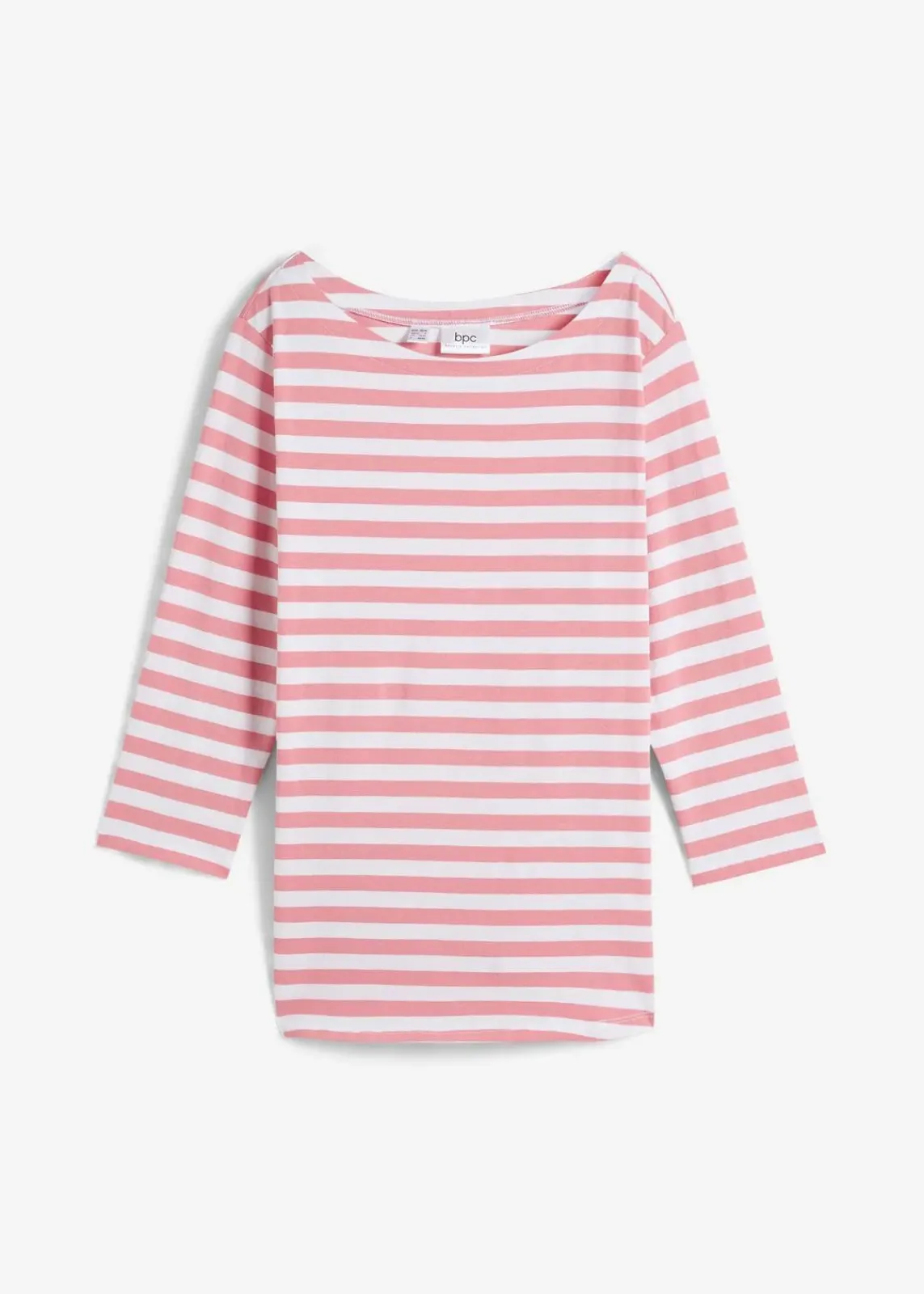 bonprix Shirts & Tops|Basics^Shirt mit U-Boot-Ausschnitt rauchrose/weiß gestreift