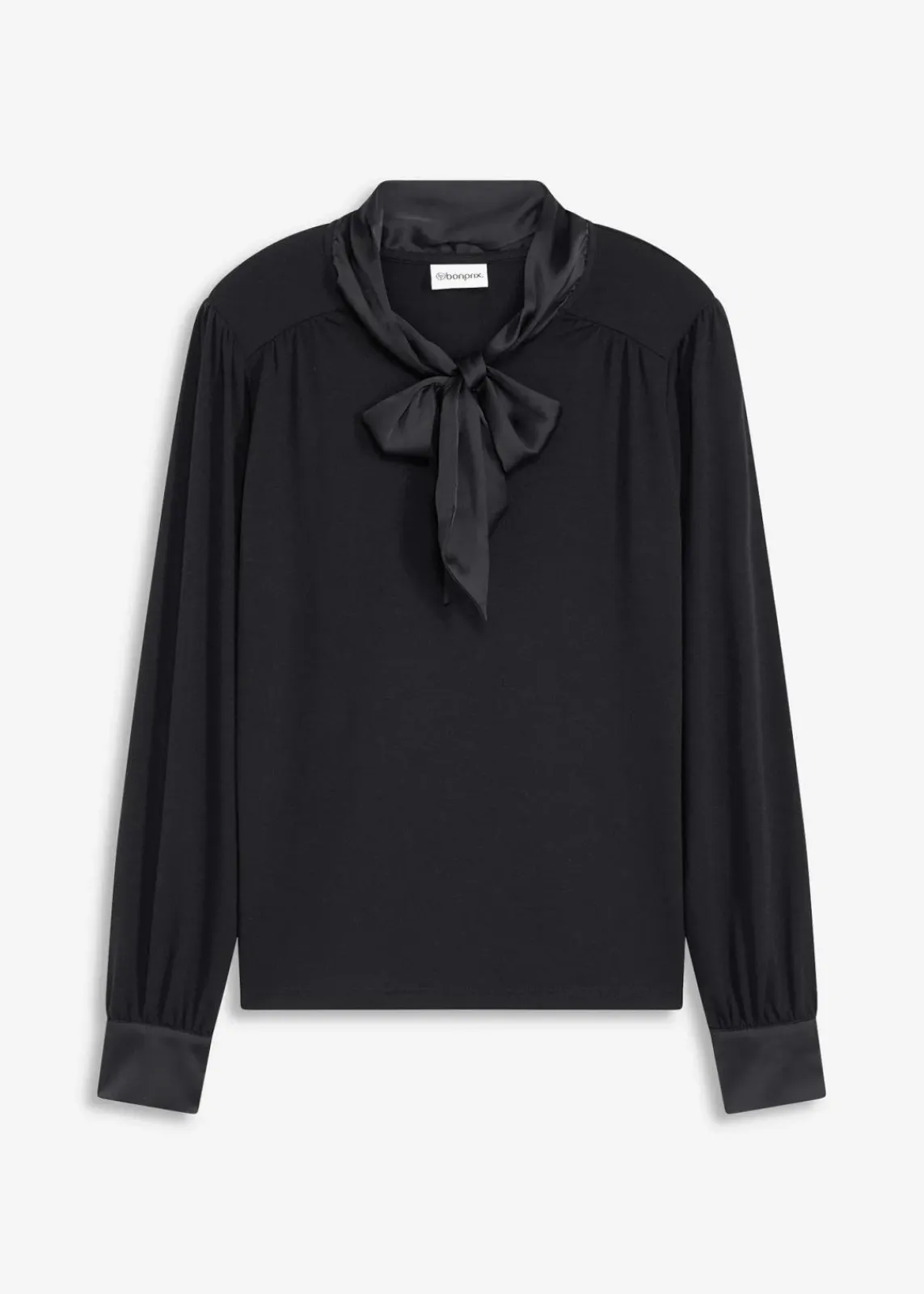 bonprix Shirts & Tops^Shirt mit Viskose und Satinschluppe schwarz