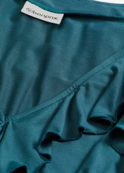 bonprix Shirts & Tops^Shirt mit Volants aus softem Modal-Mix pfeffergrün