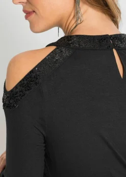 BODYFLIRT boutique Shirts & Tops^Shirt mit Weihnachtsmotiv schwarz bedruckt
