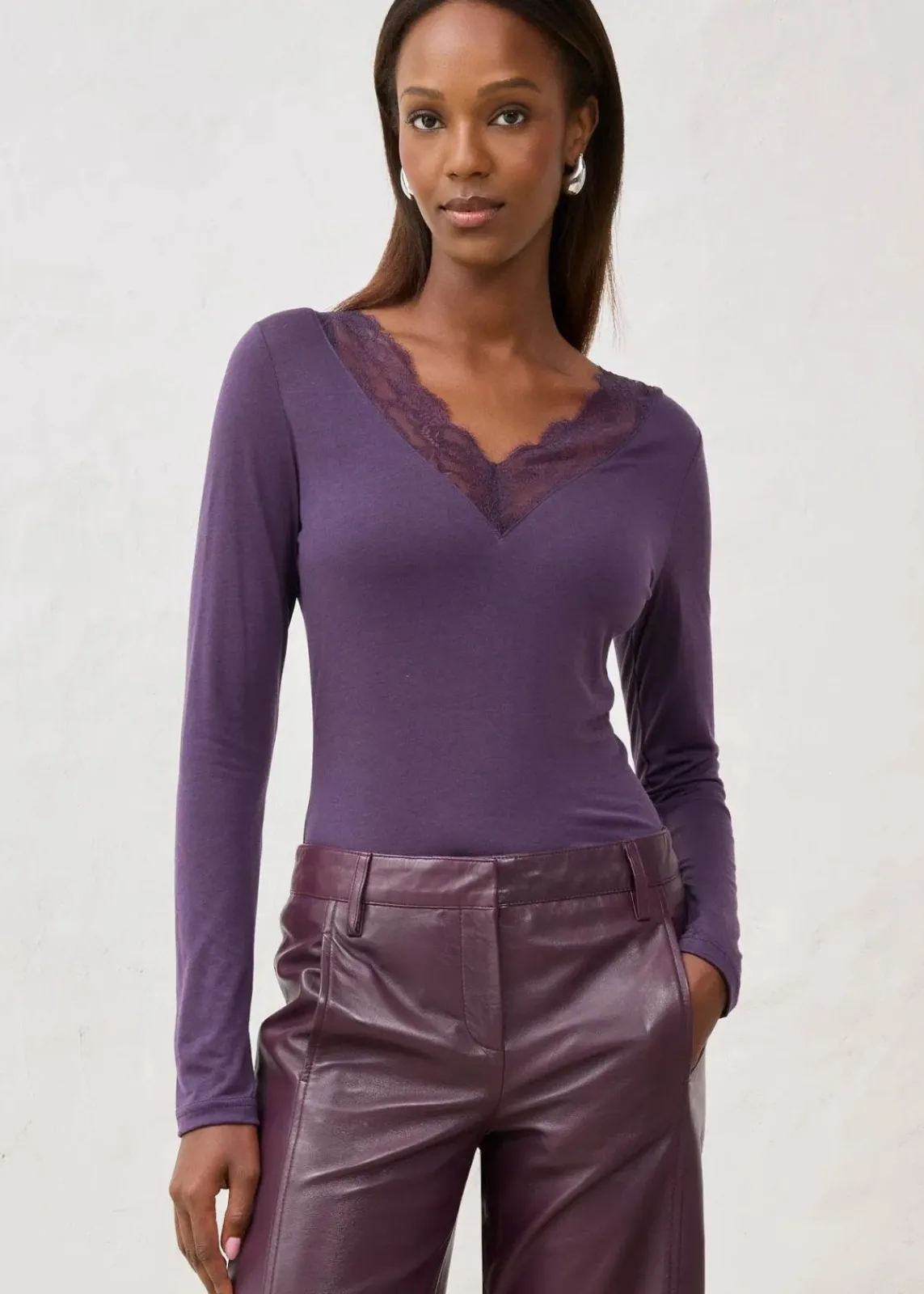 bonprix Premium|Shirts & Tops^Shirt mit Wolle pflaume