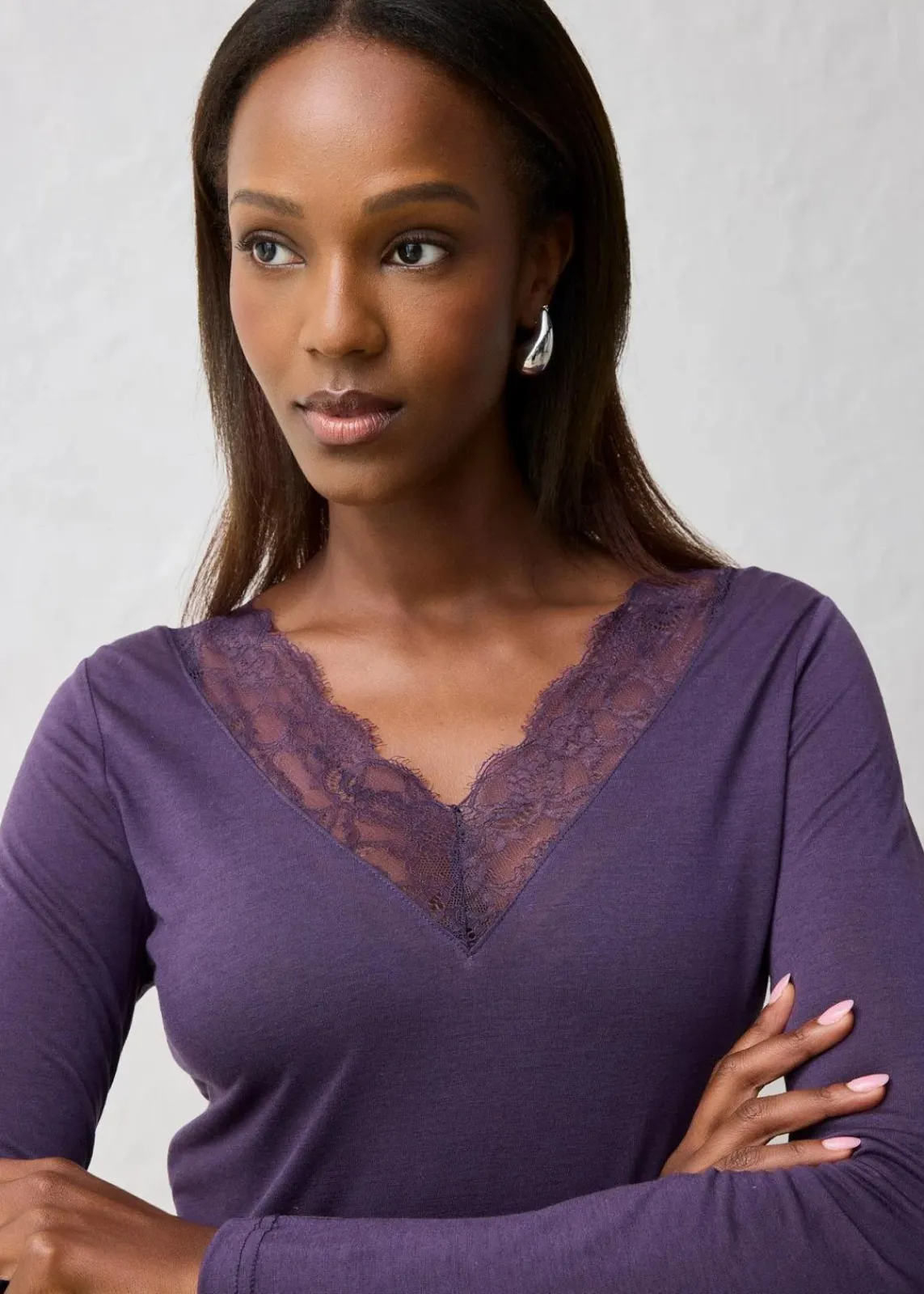 bonprix Premium|Shirts & Tops^Shirt mit Wolle pflaume