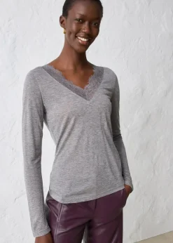 bonprix Shirts & Tops|Premium^Shirt mit Wolle grau meliert