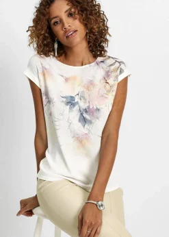 bonprix Shirts & Tops^Shirtbluse wollweiß bedruckt