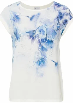 bonprix Shirts & Tops^Shirtbluse wollweiß/blau geblümt