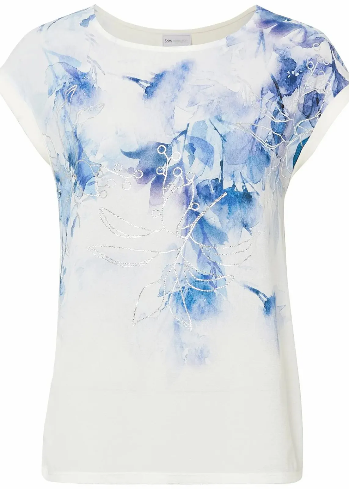 bonprix Shirts & Tops^Shirtbluse wollweiß/blau geblümt