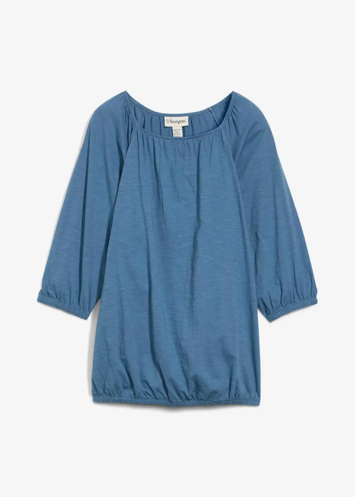 bonprix Shirts & Tops|Nachhaltigere Materialien^Shirtbluse aus reiner Bio-Baumwolle wellenblau
