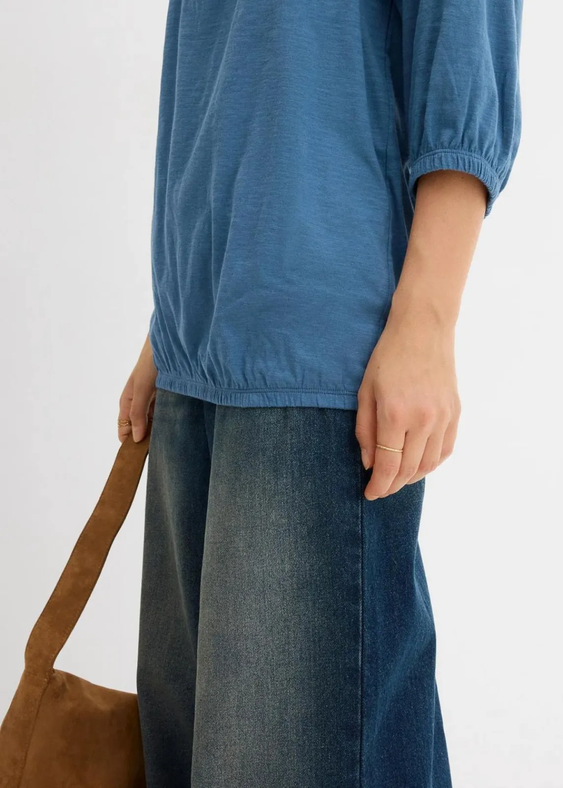 bonprix Shirts & Tops|Nachhaltigere Materialien^Shirtbluse aus reiner Bio-Baumwolle wellenblau