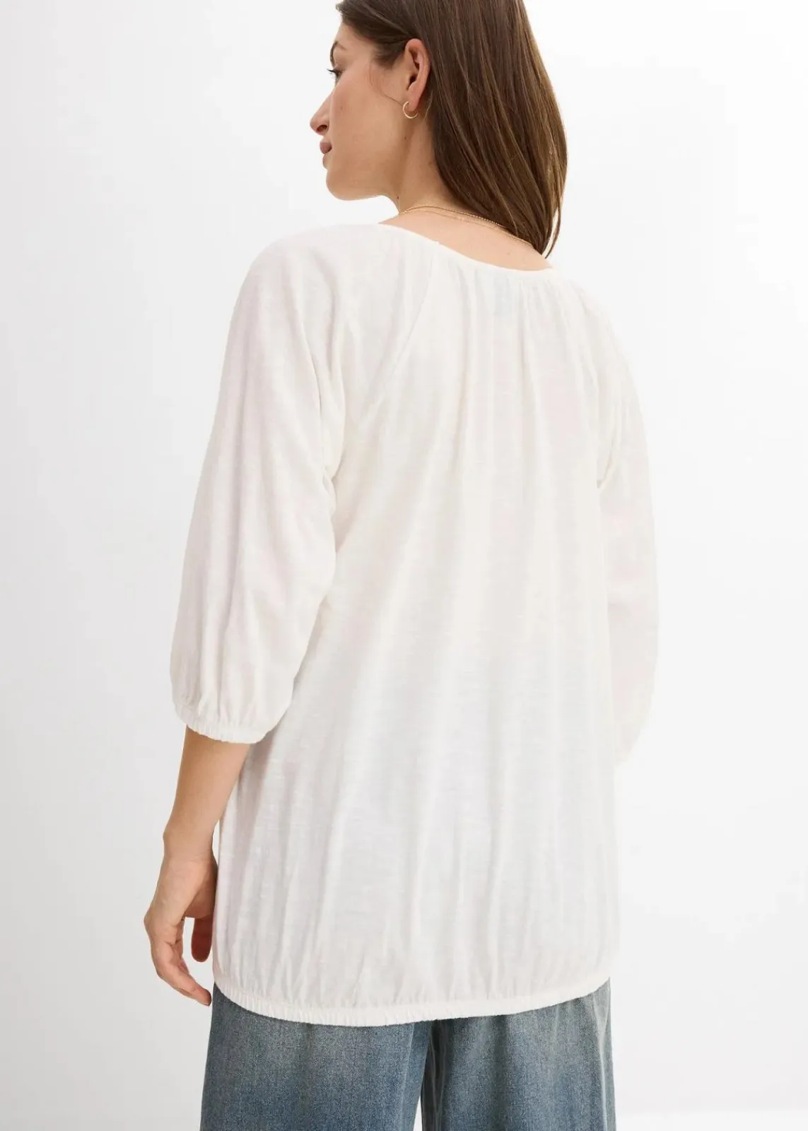 bonprix Shirts & Tops|Nachhaltigere Materialien^Shirtbluse aus reiner Bio-Baumwolle wollweiß