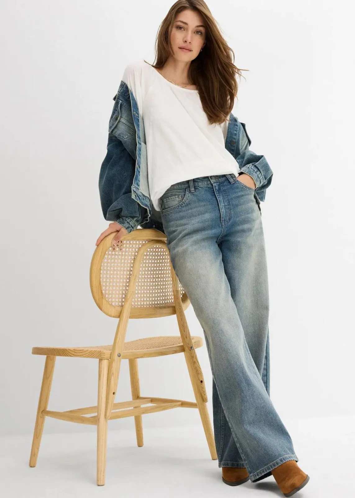 bonprix Shirts & Tops|Nachhaltigere Materialien^Shirtbluse aus reiner Bio-Baumwolle wollweiß