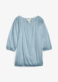 bonprix Shirts & Tops|Nachhaltigere Materialien^Shirtbluse aus reiner Bio-Baumwolle softblau