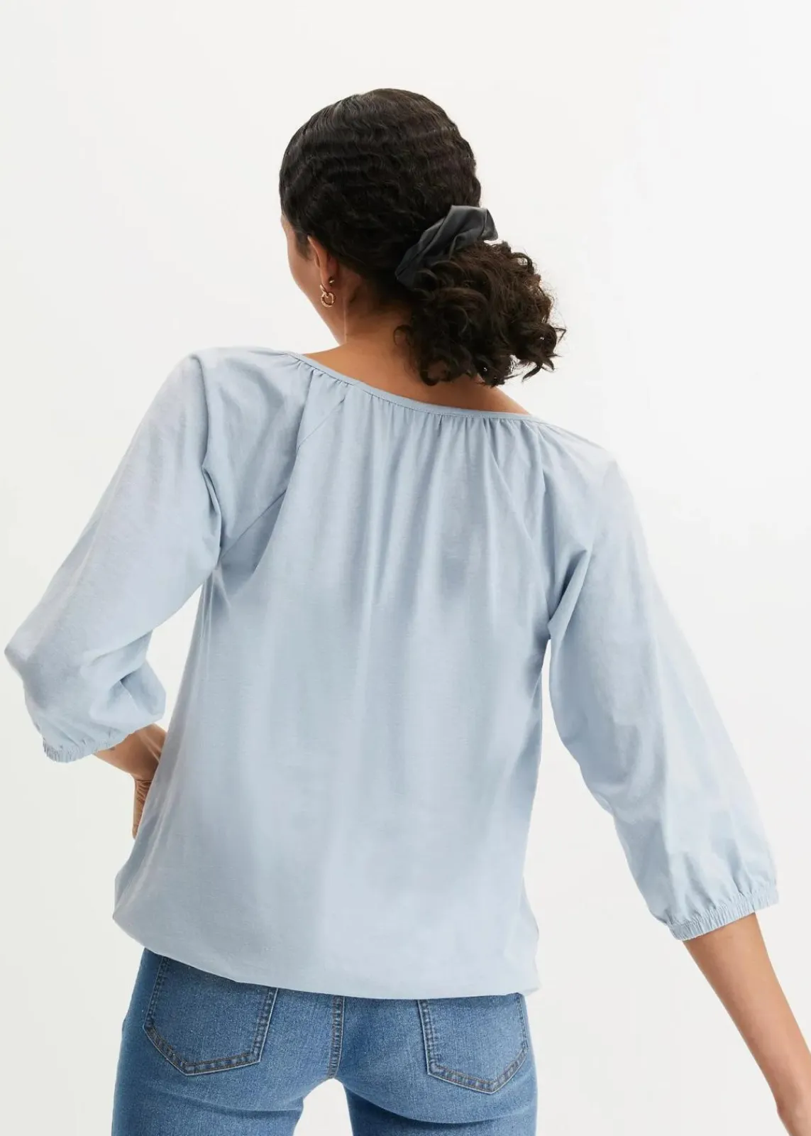 bonprix Shirts & Tops|Nachhaltigere Materialien^Shirtbluse aus reiner Bio-Baumwolle softblau