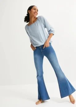 bonprix Shirts & Tops|Nachhaltigere Materialien^Shirtbluse aus reiner Bio-Baumwolle softblau