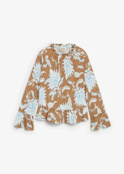 bonprix Shirts & Tops^Shirtbluse aus softem Modal-Mix gewürzbraun bedruckt