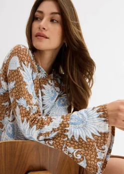 bonprix Shirts & Tops^Shirtbluse aus softem Modal-Mix gewürzbraun bedruckt