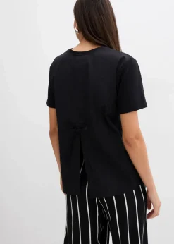 bonprix Shirts & Tops^Shirtbluse mit Bindedetail schwarz