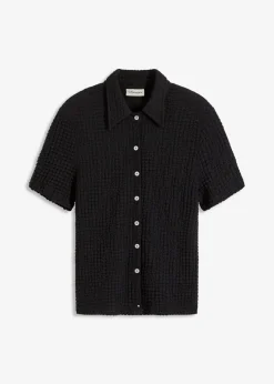 bonprix Shirts & Tops^Shirtbluse mit Struktur schwarz