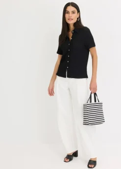 bonprix Shirts & Tops^Shirtbluse mit Struktur schwarz