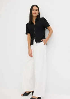 bonprix Shirts & Tops^Shirtbluse mit Struktur schwarz