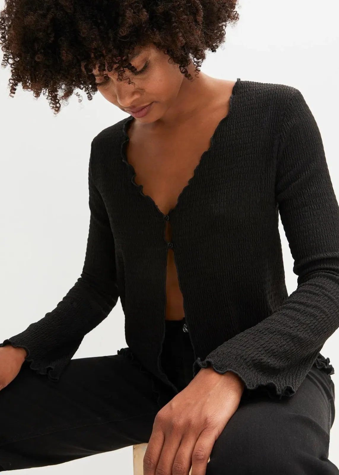 bonprix Shirts & Tops^Shirtjacke schwarz