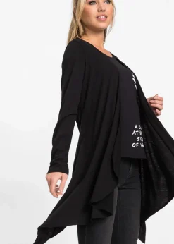 bonprix Shirts & Tops^Shirtjacke aus softem Viskose-Mix schwarz